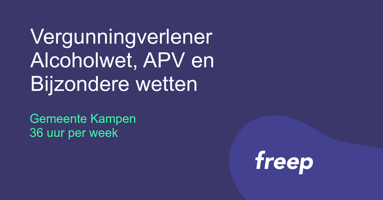 Vergunningverlener Alcoholwet, APV en Bijzondere wetten bij Gemeente